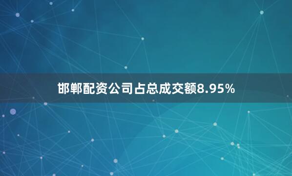 邯郸配资公司占总成交额8.95%